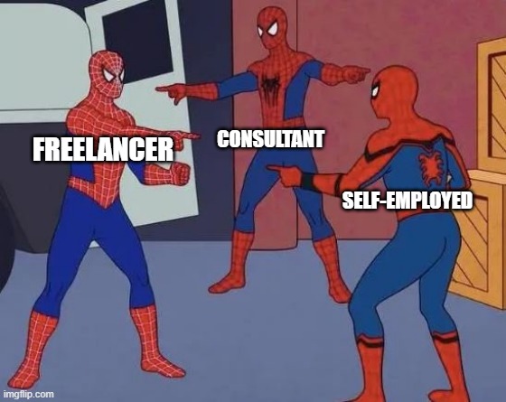 freelancer, consultant, self-employed meme spiderman anna leijon